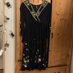 Free people embroidered midi dress